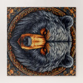 Puzzle Ours avec décoration florale ornée (Horizontal)