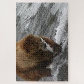 Puzzle Ours avec saumon, Brooks Falls Alaska (Vertical)