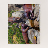 Puzzle Ours Bois sculpté Oregon. voeux de Noël (Vertical)