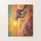Puzzle Ours Brown Coucher de soleil Pastel Chalk (Vertical)