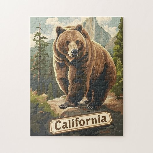 Puzzle Ours Brown de Californie Vintage (Vertical)