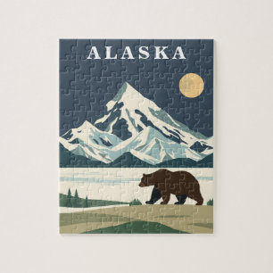 Puzzle Ours Brun Grizzli du Voyage Alaska Vintage