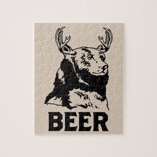 Puzzle Ours + Cerfs communs = bière (Vertical)