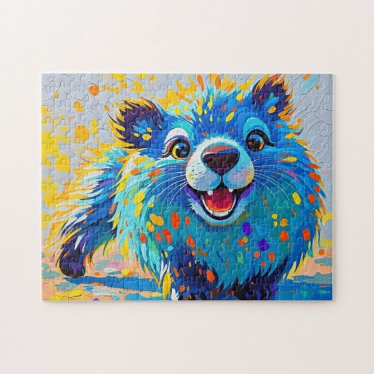 Puzzle Ours coloré dessin animal abstrait (Horizontal)