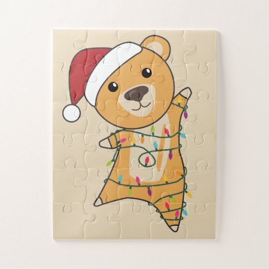 Puzzle Ours colorés Joyeux Noël Animaux d'hiver Ours (Vertical)