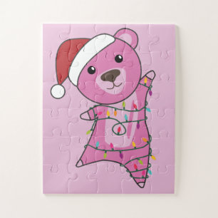 Puzzle Ours colorés Joyeux Noël Animaux d'hiver Ours