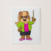 Puzzle Ours comme enseignant avec lunettes (Vertical)