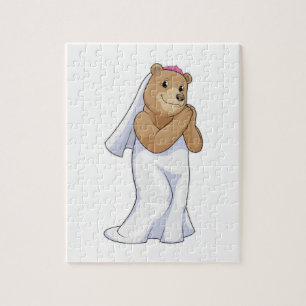 Puzzle Ours comme mariée avec voile