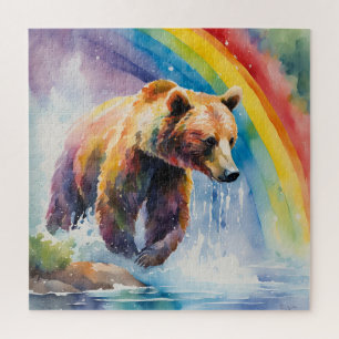 Puzzle "Ours dans la rivière : La magie de l'aquarelle av