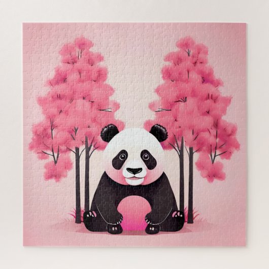 Puzzle Ours de panda aux tons roses Faune et nature (Vertical)