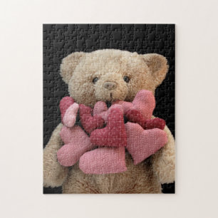 Puzzle Ours en peluche au coeur en tissu