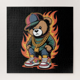 Puzzle Ours en peluche dans le style Hip-Hop avec Chaînes