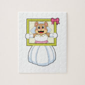 Puzzle Ours en robe de mariée avec cadre photo. (Vertical)