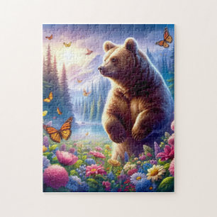 Puzzle Ours et papillons mignons et colorés