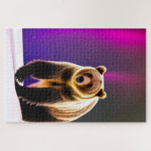 Puzzle Ours grizzli de l'Alaska et Aurora boréal rose (Horizontal)