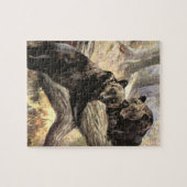 Puzzle Ours grizzlis par CE Swan, Animaux forestiers Vint (Horizontal)