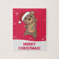 Ours Joyeux Noël Animaux d'hiver Ours Jigsaw P