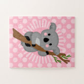 Puzzle Ours Koala mignon - Fille Gris Rose (Horizontal)