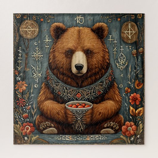 Puzzle 🐻 Ours Majestueux Avec Collier Mystique Pour Puzz (Vertical)