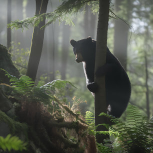 Puzzle Ours noir dans un arbre