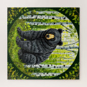 Puzzle Ours noir dans une forêt de bouleaux (Horizontal)