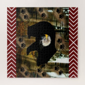 Puzzle Ours Noir Ourson Ourson Ourson Ours Empreintes de  (Horizontal)