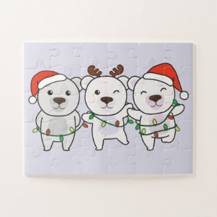 Puzzle Ours Polaire Animaux de Noël Mignonne Ours Polaire