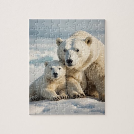 Puzzle Ours polaire et petit (Vertical)