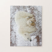 Puzzle Ours polaire femelle et deux petits (Vertical)