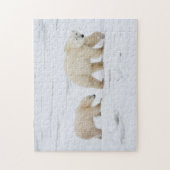 Puzzle Ours polaire femelle et deux petits (Vertical)