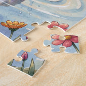 Puzzle Ours polaire jouant avec un poisson (Côté)