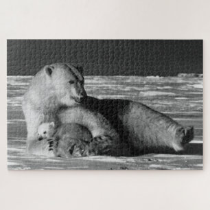 Puzzle Ours polaire mère vintage USA Alaska