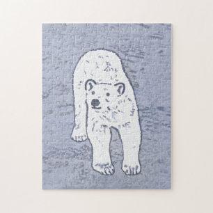 Puzzle Ours polaire sur la peinture sur glace - Art origi