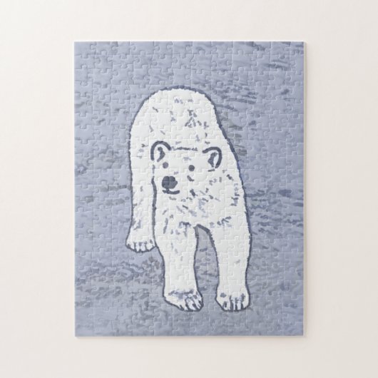Puzzle Ours polaire sur la peinture sur glace - Art origi (Vertical)