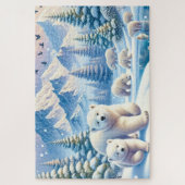 Puzzle Ours polaires et peinture hivernale neige (Vertical)