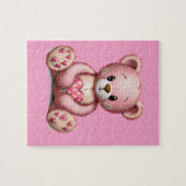 Puzzle Ours rose mignon (Horizontal)