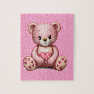 Puzzle Ours rose mignon