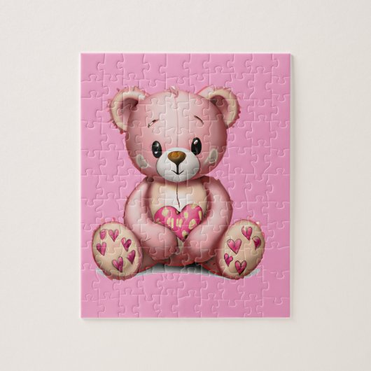 Puzzle Ours rose mignon (Vertical)