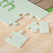 Puzzle Ourson mignon étoiles nom vert (Côté)