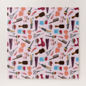 Puzzle Outil De Coiffure, Motif sans couture élégante. (Horizontal)