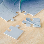 Puzzle Ovations debout, fractale bleue turquoise abstrait (Côté)
