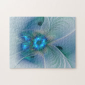 Puzzle Ovations debout, fractale bleue turquoise abstrait (Horizontal)