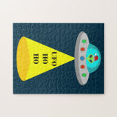 Puzzle OVNI de Noël Ho Ho Alien soucoupe volante (Horizontal)