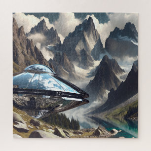 Puzzle OVNI qui a atterri dans les montagnes Réflexion