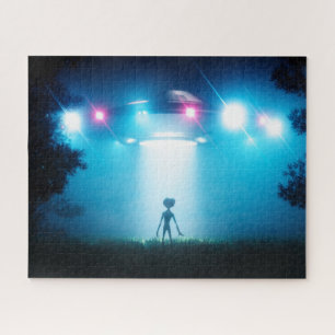 Puzzle OVNI Visiteur Alien Flottant ET est à la Maison Sc