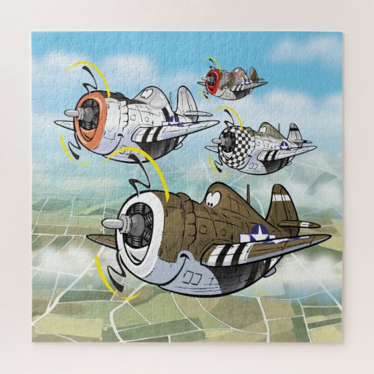Puzzle P-47 thunderbolt avions de dessin animé (Vertical)