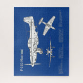 Puzzle P-51D Mustang - Plan d'avion ABD (Vertical)