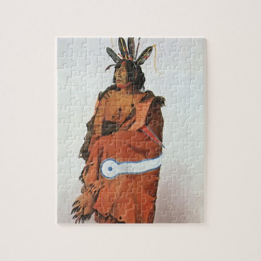 Puzzle Pachtuwa-Chta, Arikara Warrior Portrait par Bodmer (Vertical)