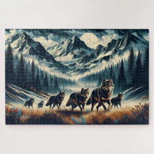 Puzzle Pack Wolf Mountain, Famille Wolf, Wilderness