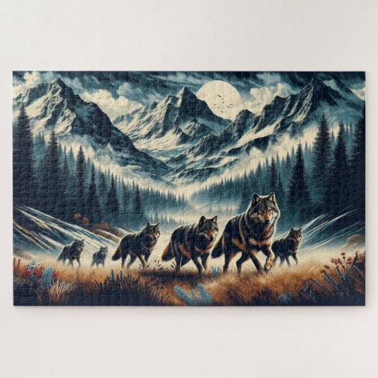 Puzzle Pack Wolf Mountain, Famille Wolf, Wilderness (Horizontal)